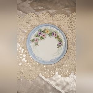 Signed Dot Wolfley Hand Painted Floral Plate 1964
